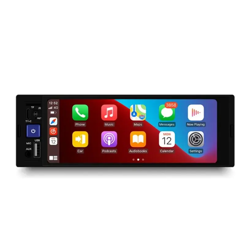 Advanced Car Radio MP5 Player 1DIN With Bluetooth, Carplay, Android Auto, And FM Receiver - Connect And Play-M54K