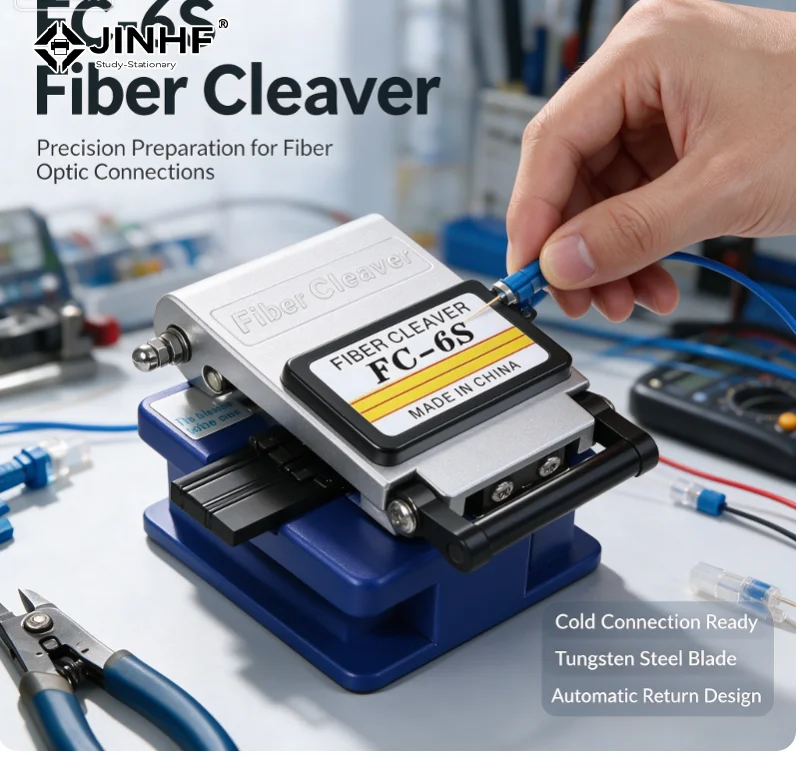 Economy FC-6S Fiber Cleaver Optical Fiber Cold Connection Use Fiber Optic Cable Cutting Knife FTTH Cutter Tool 16 Sided Blade