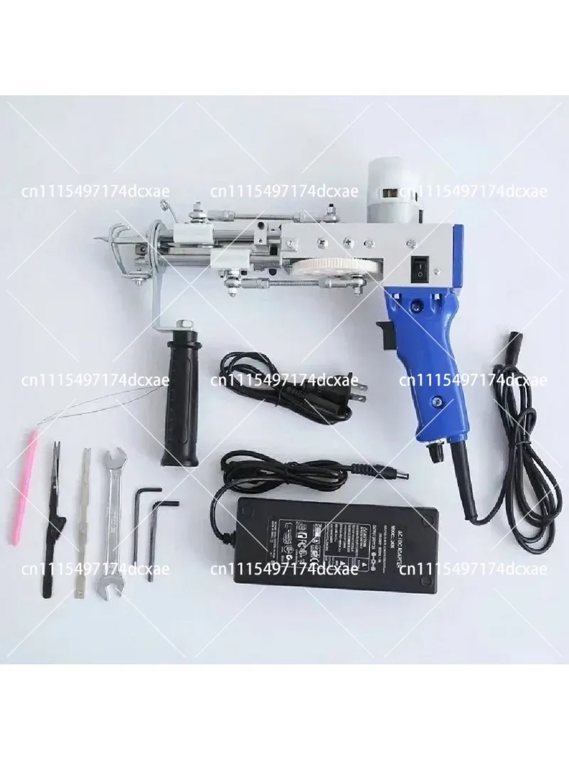 2 in 1 Pink Cut Pile Tufting Gun Kit with Yarn Trimmer, Handheld Rug Knitting Machine for Carving Tools