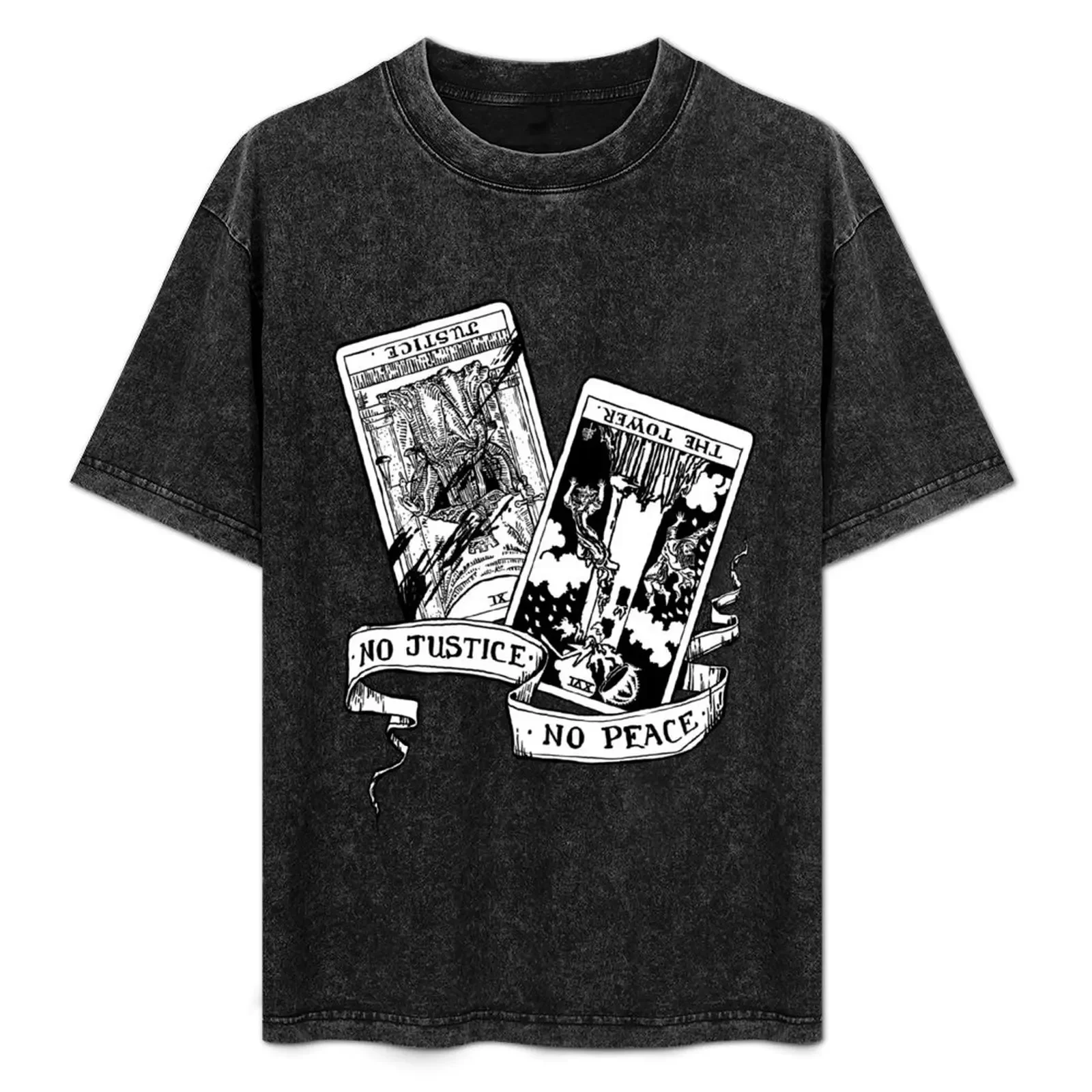 

No Justice No Peace T-Shirt graphic shirts Luxury man oversized men tshirt