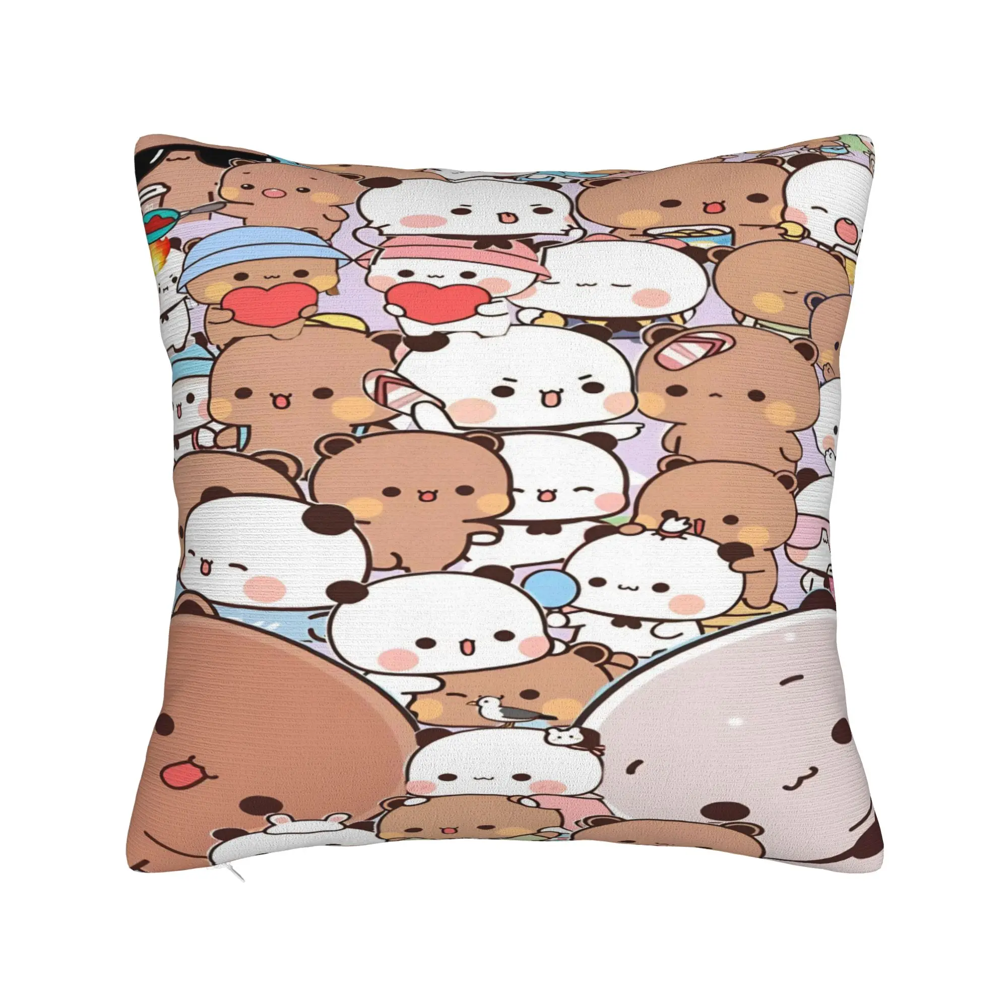 Bear And Panda Bubu Dudu Pillow Case Cushion Cover Graphic Pillow Cover Vintage Pillowcases For Office Car Home Decorative