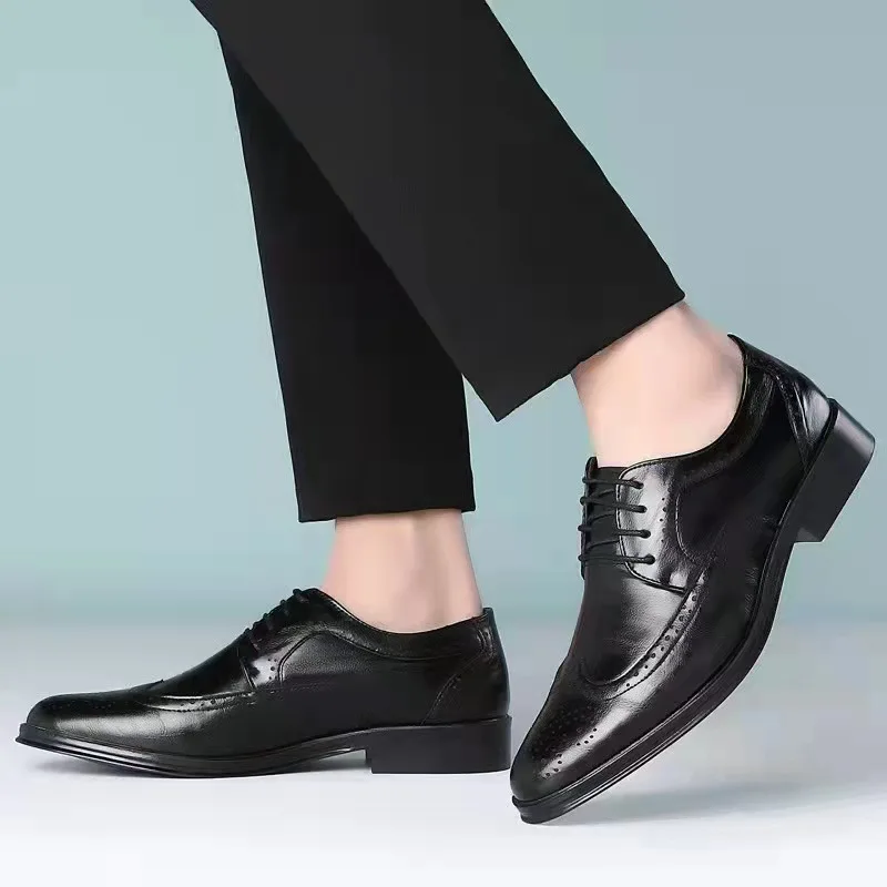 Handcrafted Men Oxford Shoes Business Dress Shoes New Classic Leather Shoes Party Wedding Shoe High Quality Lace-up Formal Shoe