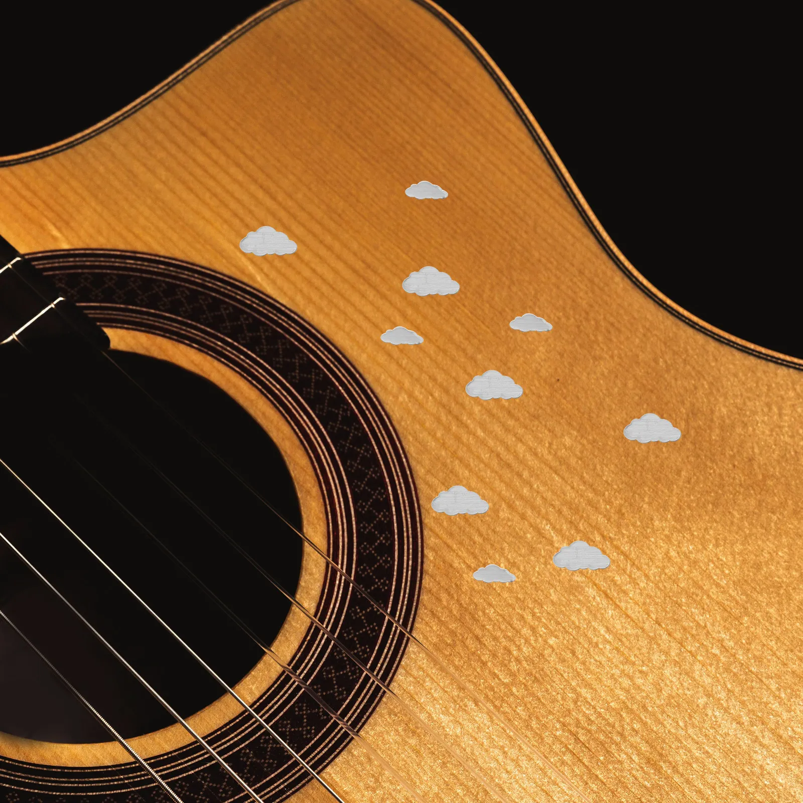 1Sheet White Guitar Fretboard Stickers Electric Bass Ukulele Fingerboard Decals Removable Easy Apply Music