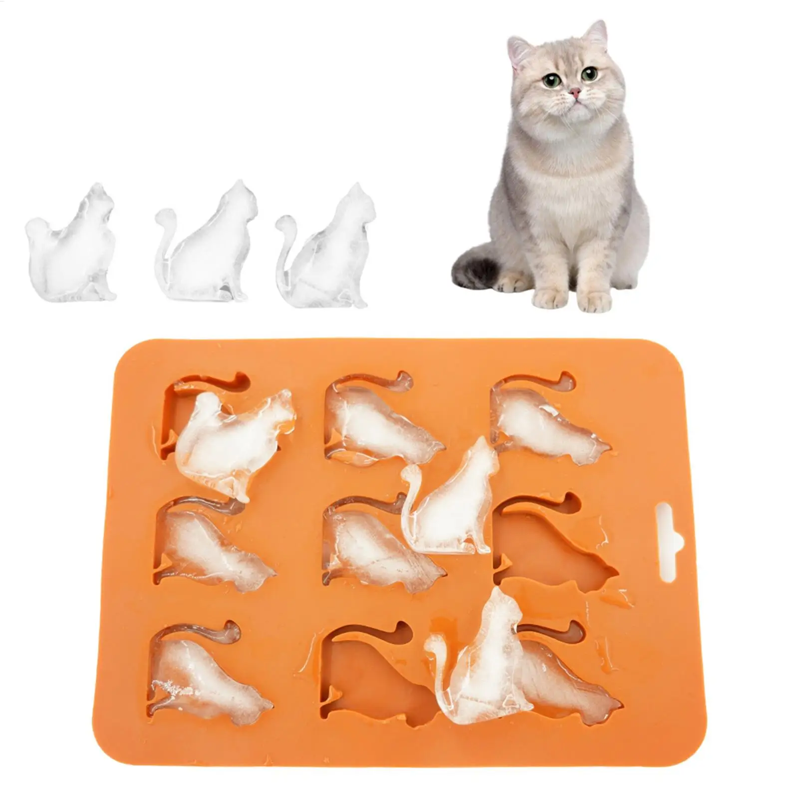 Kitten Silicone Ice Cubes Tray DIY Creative Ice Cubes Mold 9-Compartment Kitten Ice Cubes Tray Whiskey Ice Mold Freezer Trays