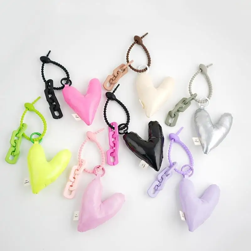 Key Lanyard Fabric Key Cute Simple Filled Love Heart Confession Pendant Women Niche Design Bag Charm Bag Accessories Small Gifts
