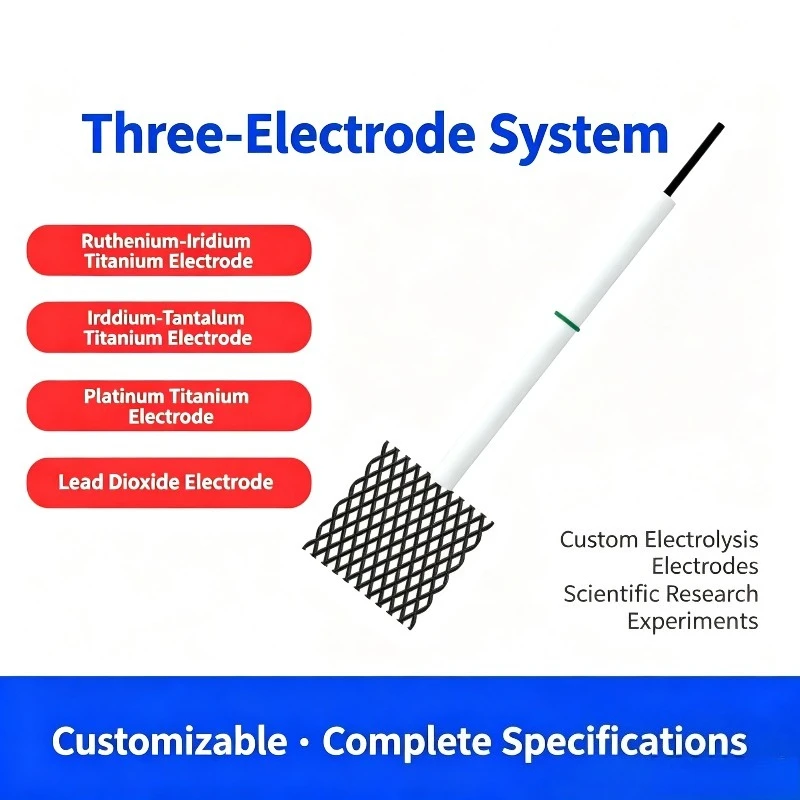 Ruthenium Iridium Titanium Electrode Iridium Tantalum Platinum Tin Coating Electrochemical CounterElectrodeThree‑ElectrodeSystem