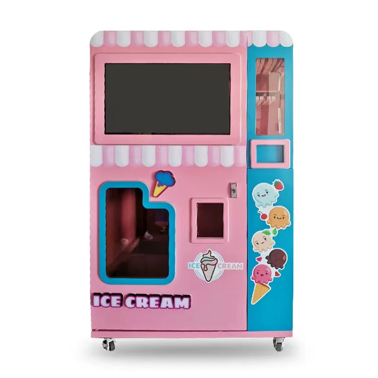 Customized Hot Selling Ice Cream Vending Machine with Real Time Monitoring QR Code & Coin Accepting for Shopping Mall Use