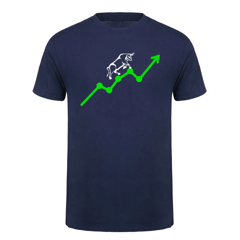 Stock Market T Shirt Funny Trading Graphic Tee Investor Trader Gift Finance Bull Bear Chart Print Casual T-shirts HJ-164