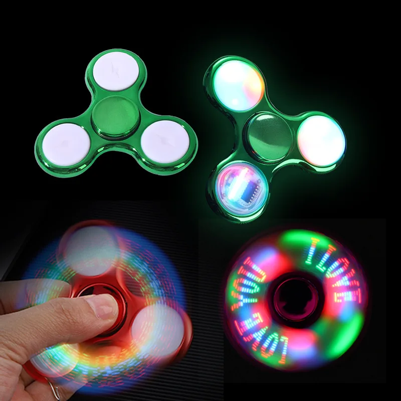 Fidget Spinner lumineux à lumière LED, créatif, 18 changements, Spinner à main EDC, jouets pour adultes, jouets anti-Stress au bureau