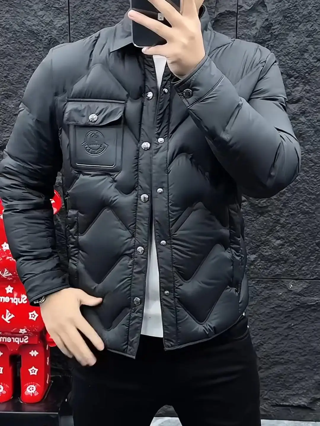 

High Quali Faionable Stand Collar down Jaet Youthful Trendy Personali Outerwear Long Sve Antibacterial China Made