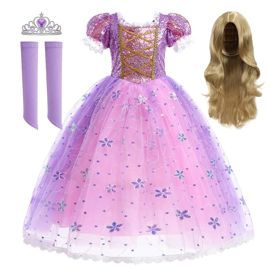

Girls Snow White Dress Children's Clothes Baby Girl Halloween Rapunzel Princess Dresses Kids Queen Cosplay Costume Summer Dress