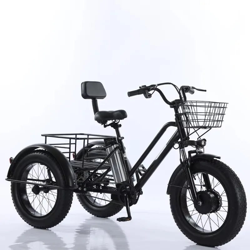48V 500W Electric Tricycle Cargo Ebike with LCD Display Steel Frame and Lithium Battery Power Mechanical Disc Brake Fat Tire