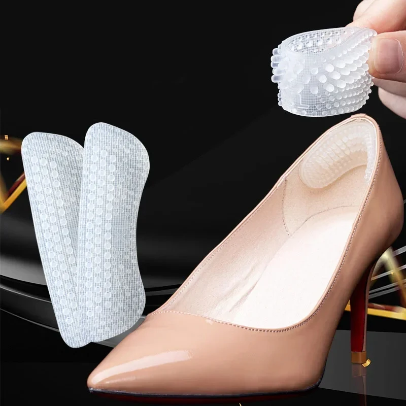 Silicone Heel Stickers Heels Grips Women Men 4D Anti Slip Heel Cushions Non-Slip Inserts Pads Foot Heel Care Protector