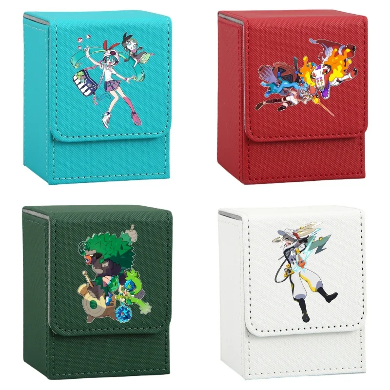 Meloetta Card Case Rillaboom Lapras Ptcg Hatsune Miku Linkage Series Diy Leather Action Toy Figures Game Collection Storage Box