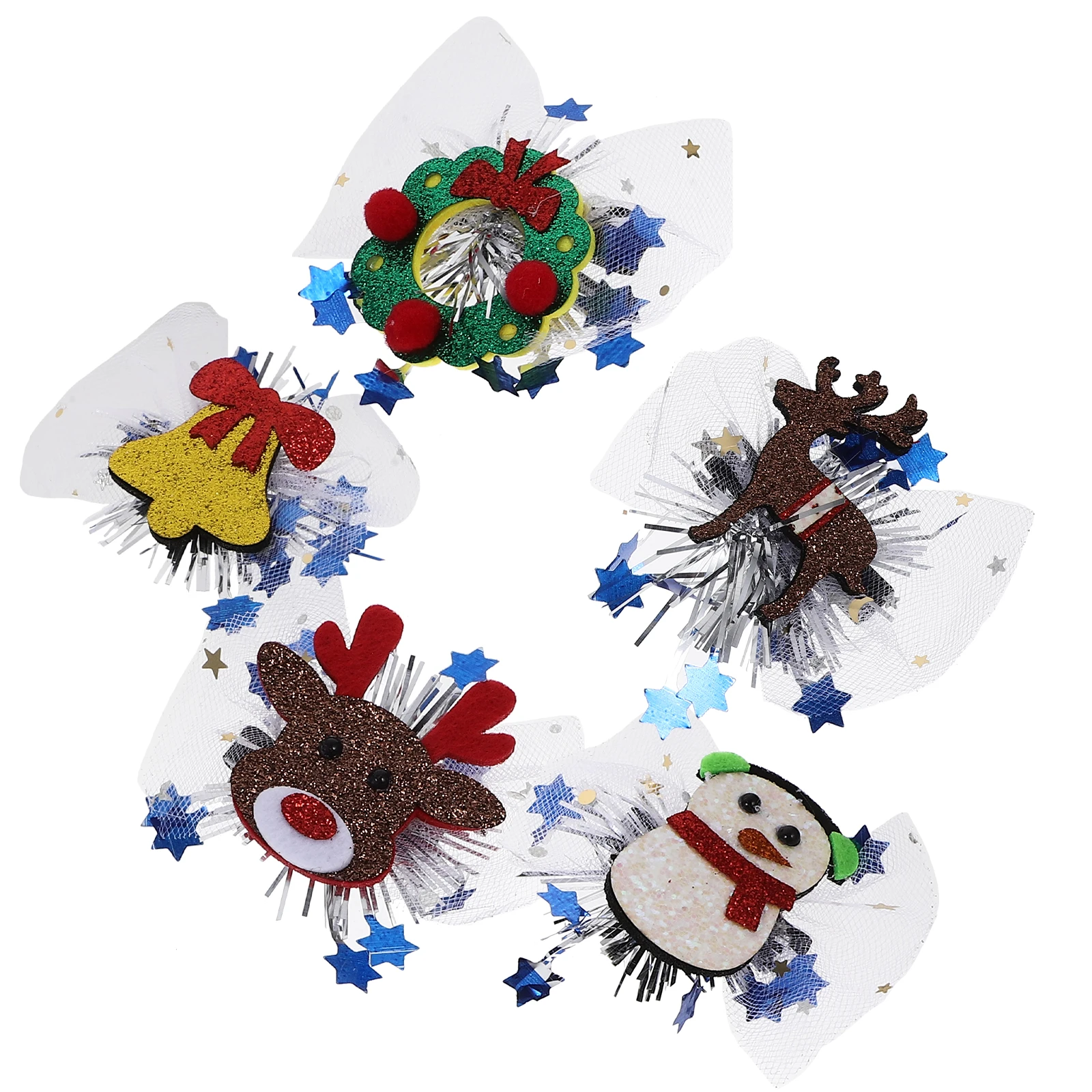 

5Pcs Christmas Headdress Hair Accessories Girls Clips Decor Small Headb Lovely Felt Toddler Xmas Hairpins Women Barrette Kids