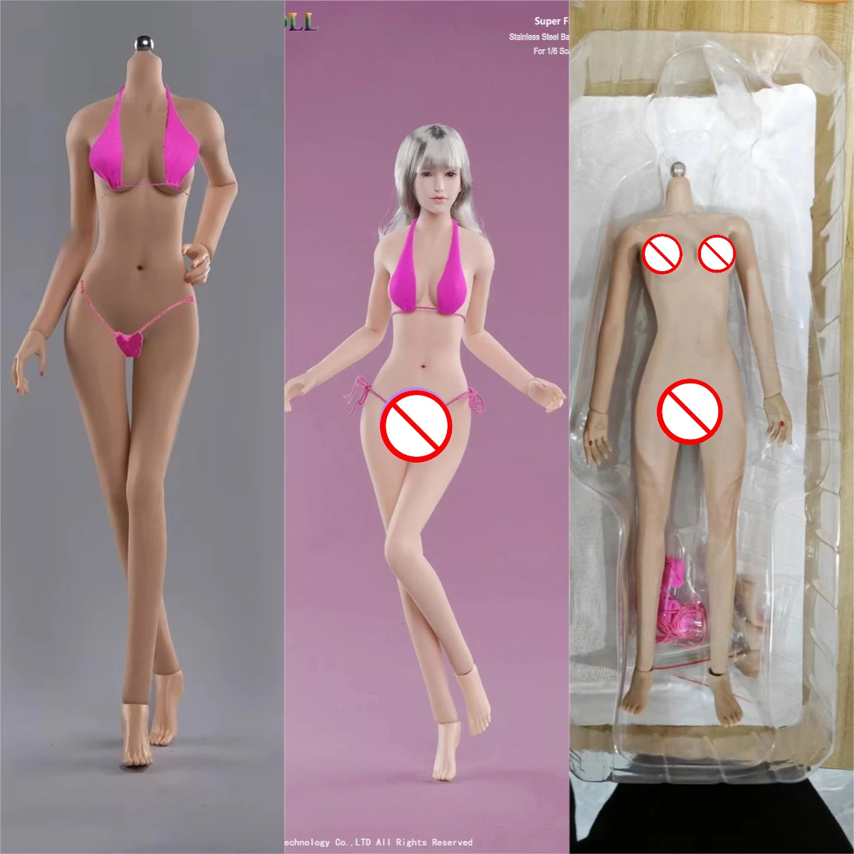 

1/6 Comic Body Female Super-Flexible Sexy Asia Lan Small Breast Bust Detachable Foot Seamless Bodies Suntan/Pale/Normal/Pink/Tan