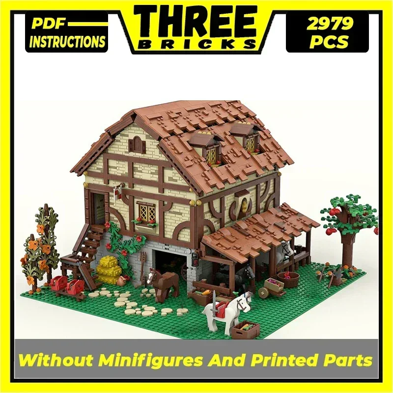 Moc Bouwstenen Middeleeuws Fort Model Middeleeuwse Stalen Technologie Modulaire Blokken Geschenken Kerst Speelgoed DIY Sets Montage