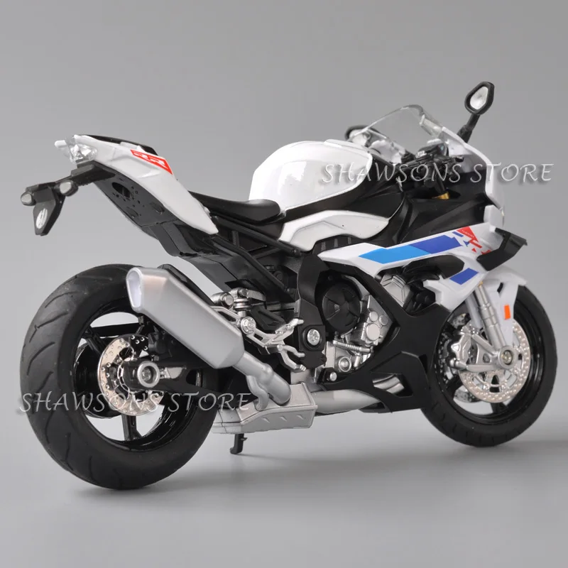 1:12 Scale Diecast Motorcycle Model Toys S1000RR Sport Bike Miniature Replica Sound Light New Edition