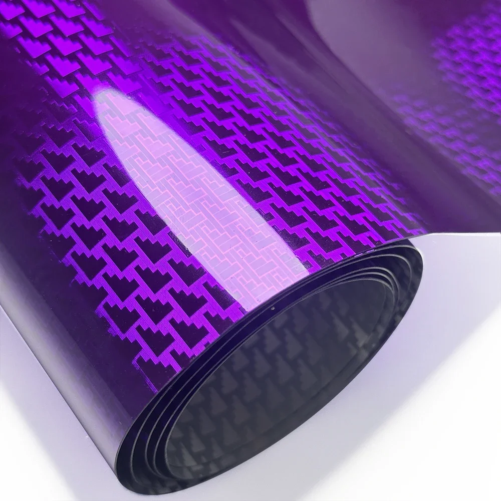 High Glossy Purple Aircraft Pattern Plated Carbon Fiber Film Car Wrap Vinyl Sticker for Car Tuning Color Stickers Adhesive Decal