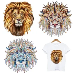 2Pcs/Lot Lion King Thermo Adhesive Iron On Fusible Ironing Patches Heat Thermal Transfers T Shirt Stickers For Clothing DIY