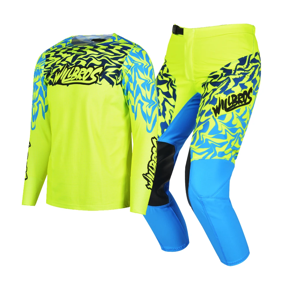 Willbros Youth Jersey and Pants Combo Children Motocross Dirt Bike Offroad MX Riding BMX MTB DH Enduro Boy's Girl's Gear Set