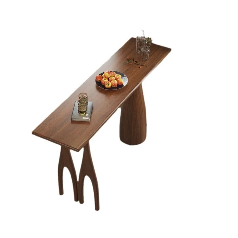 Solid wood bar table household living room partition table balcony wall table log