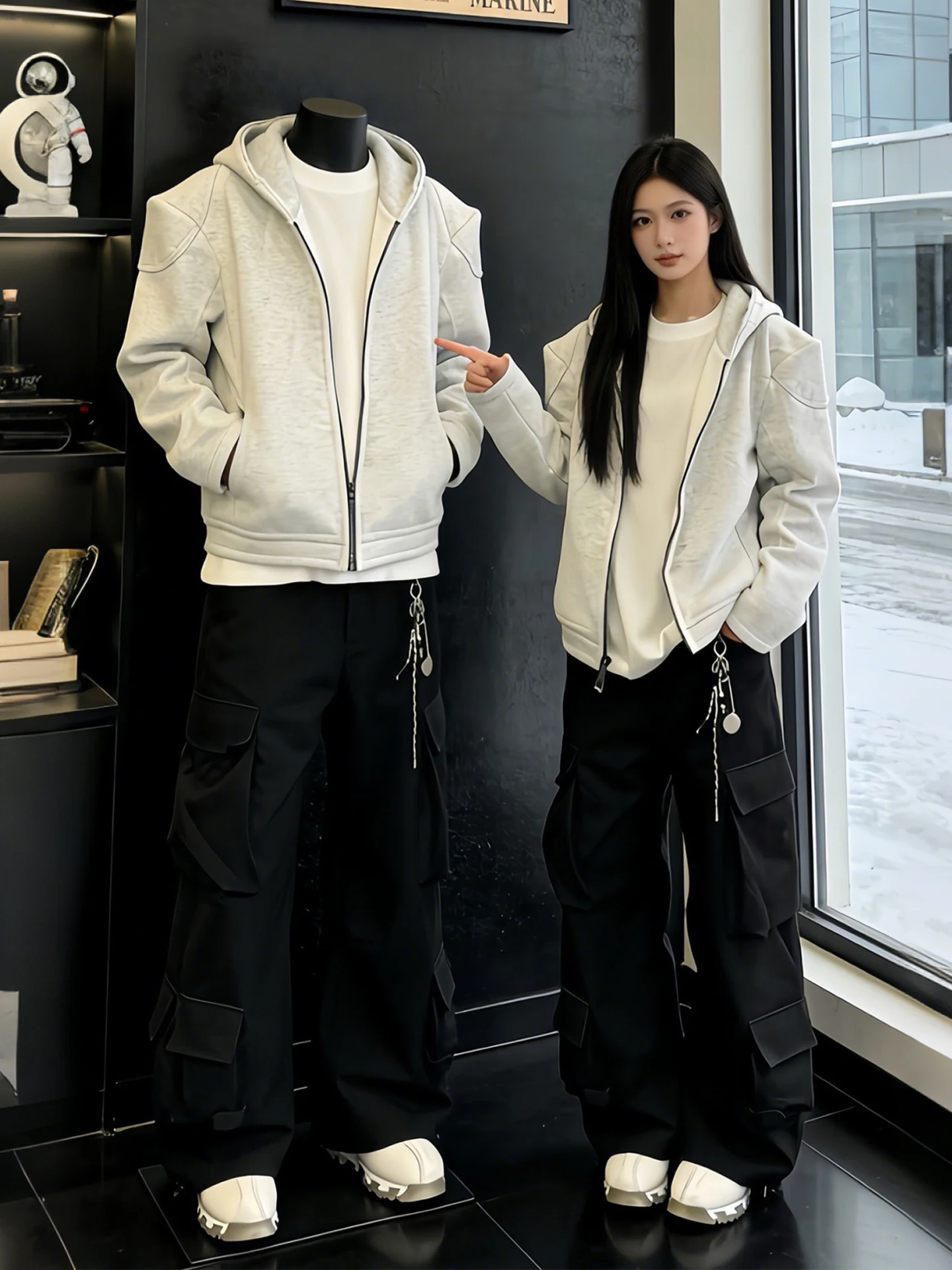 

Мужская мотоциклетная толстовка-куртка с подплечниками, эффектом объемного кроя, модная, укороченная, на молнии, для повседневной носки