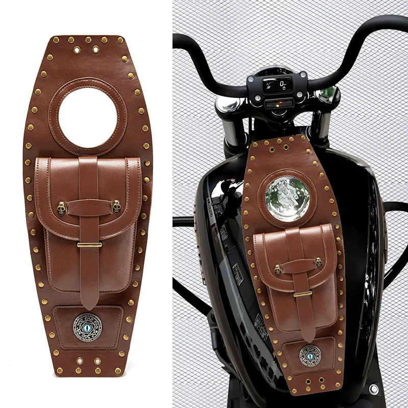 Suitable for Harley-Davidson motorcycle fuel tank bags, retro PU bags, universal modification bags and storage bags