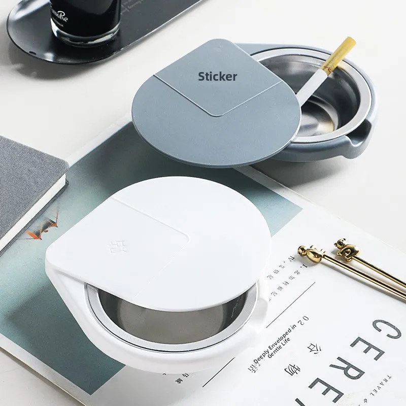 Cenicero de Estilo Japonés Oculto Debajo de la Mesa, Fácil de Limpiar, de Acero Inoxidable, Caja de Almacenamiento Multifuncional Separada, Cenicero para Uso Doméstico