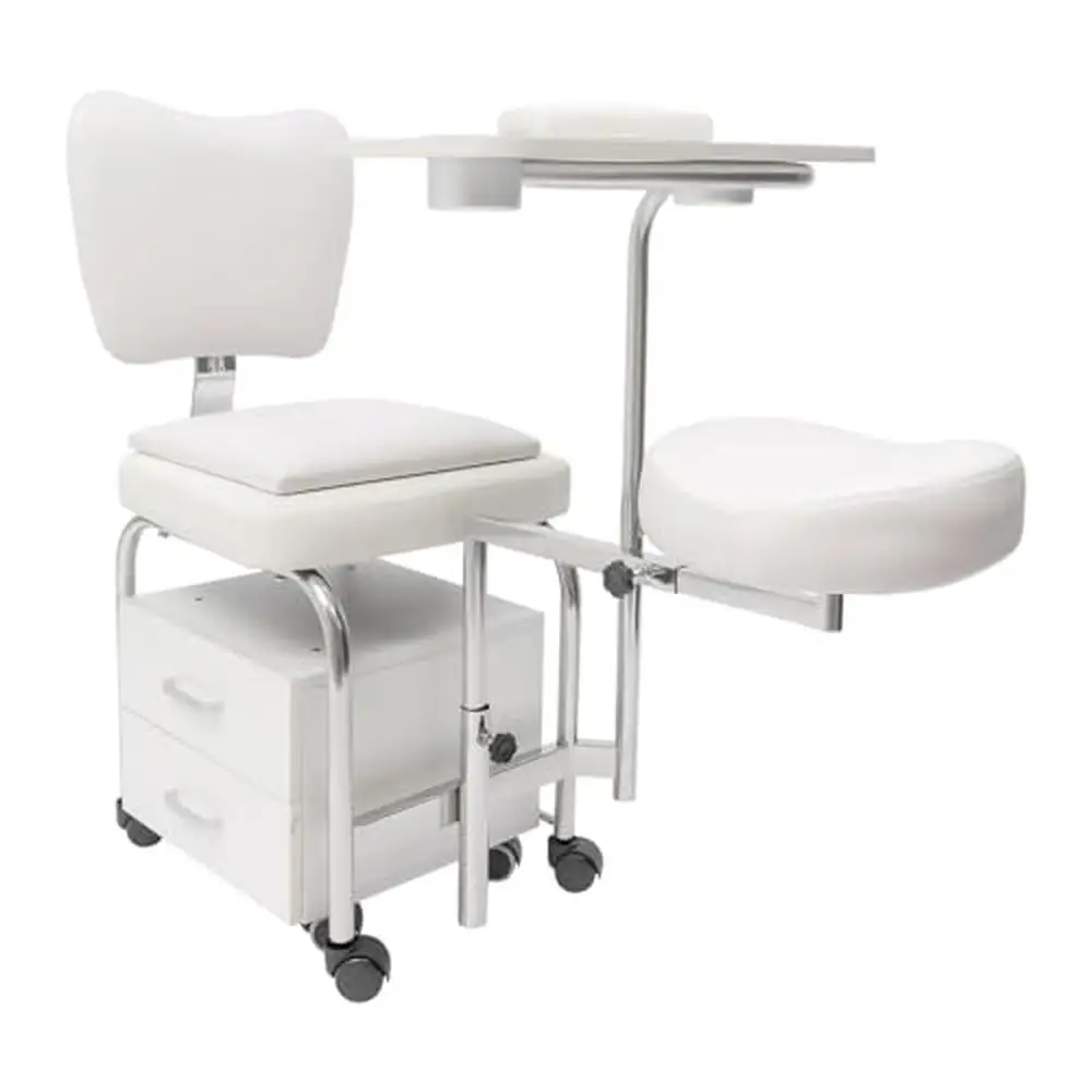 Sedia per manicure e pedicure Tavolo per unghie Carrello professionale Stazione regolabile Unità da scrivania Ruote rotanti Cassetti Massaggio spa di bellezza