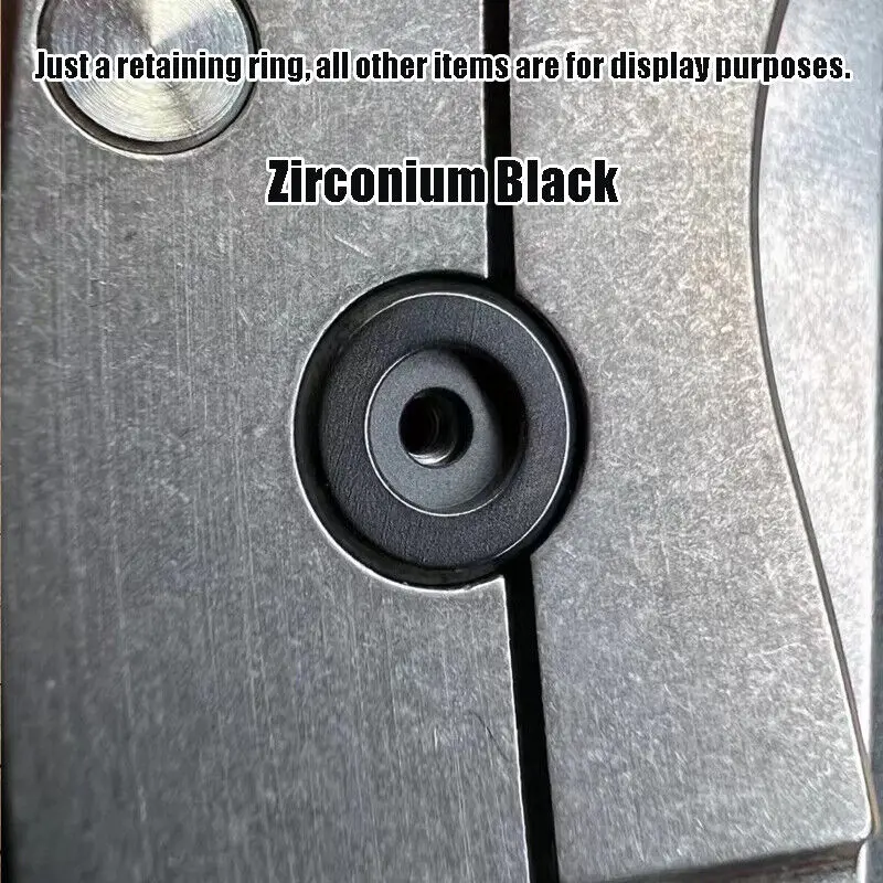 1pc Custom Zirconium Black Checker Retaining Ring for Rick Hinderer XM18 3.5”