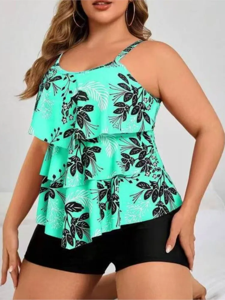 Plus Size High Waist Bikini Women's Push Up Large Size Swimsuit 2026 Summer Mujer Big Size Tummy Control Swimwear Bikini Sets