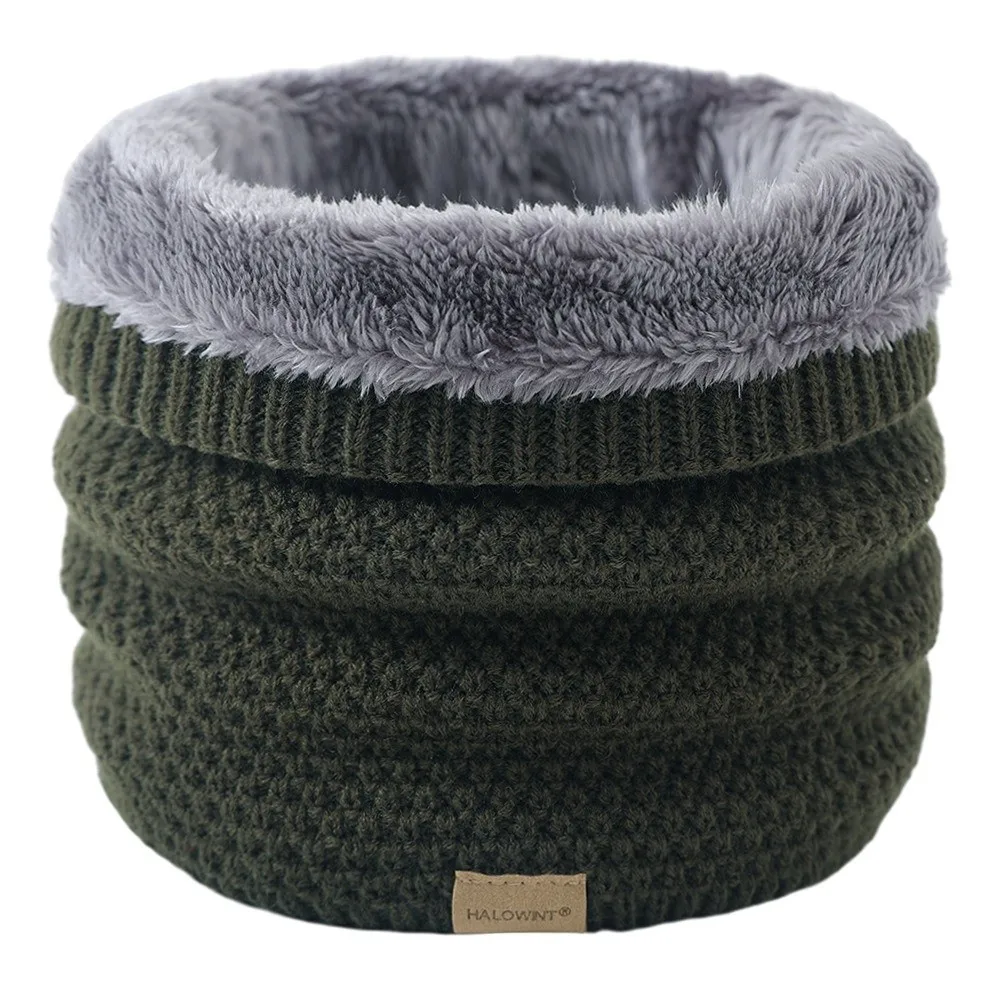 Comfortable Lined Neck Gaiter Thermal Warm Stretchy Circle Scarf Thick Knit Soft Windproof Scarf Cold Weather