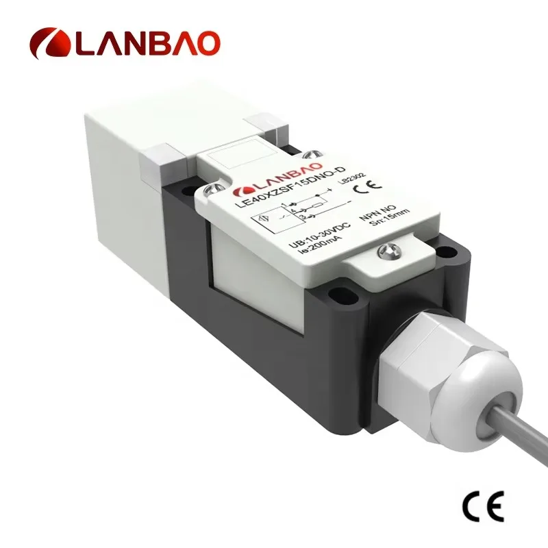 20-250v ac/dc 2 wires terminal connection  square 40*40mm size LE40XZ series flexible inductive sensor 15mm 20mm distance