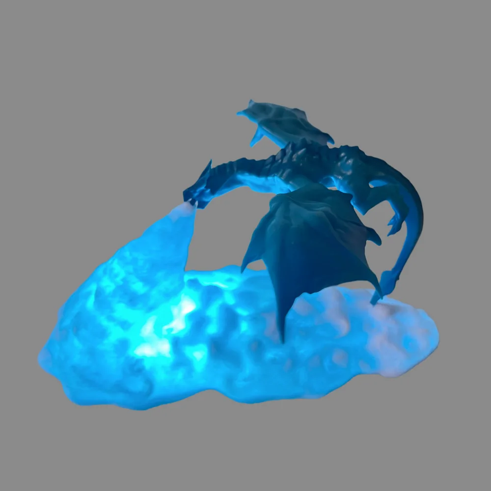 

3D Printed Fire/Ice Dragon Nightstand Lamp LED Lamps Eye Protection Kids Sleep Accompany Indoor Lighting for Bedroom/Living Room