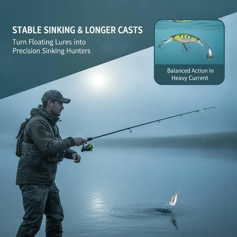 Adjustable Modification Lure Weight Sinker 5Pcs 0.5g-3g Weights for Tuning Floating Lures Freshwater Saltwater