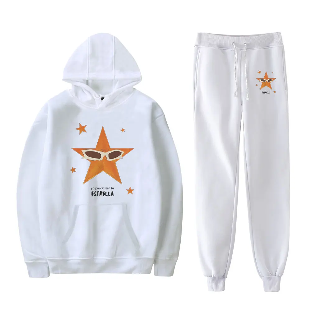 Mora Album Estrella Merch Hoodie Suit  Man/Woman Hip Hop Fashion 2 Pieces Sets Clothes Pocket Drawstring Hoodie Streetwear