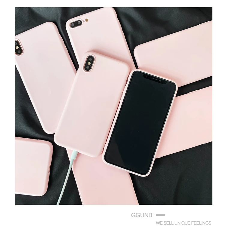 Light Pink Phone Case For iphone X XS Max XR X 8 7 6S 6 Plus SE 2020 11 12 13 Pro Max 12 mini Silicone Soft Back Cover Cases