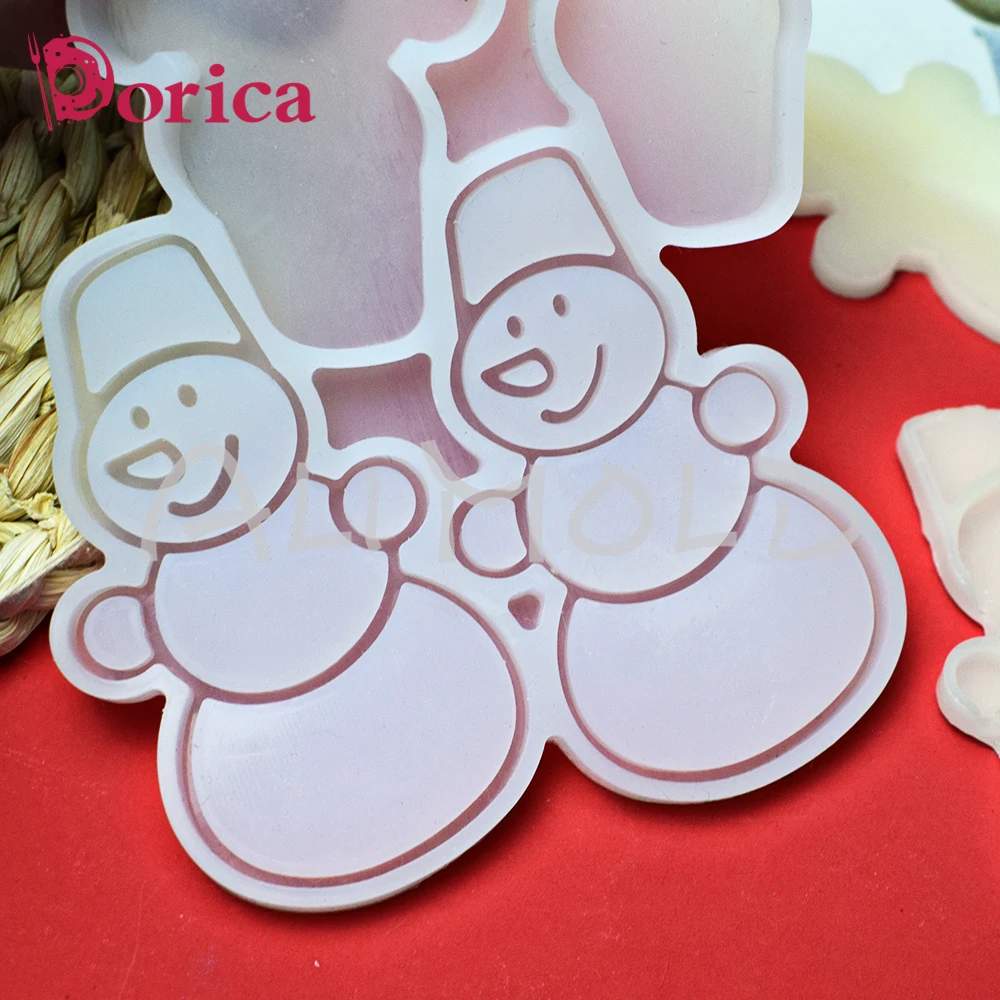 Dorica Snowman Design Lollipop Epoxy Mold Chocolate Silicone Mould Kitchen Fondant Cake Decorating Tools Baking Supplies