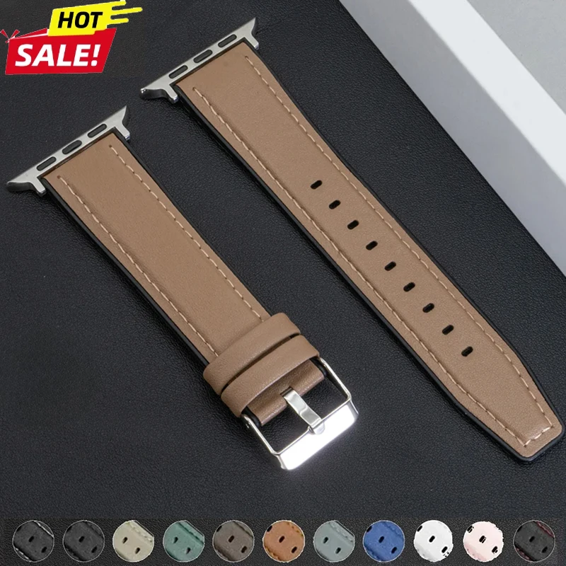 Lederarmband für Apple Watch Band Ultra 3 49mm 11 10 9 8 7 46 45 41mm Hochwertig für IWatch Series 6SE54 44 40mm Correa