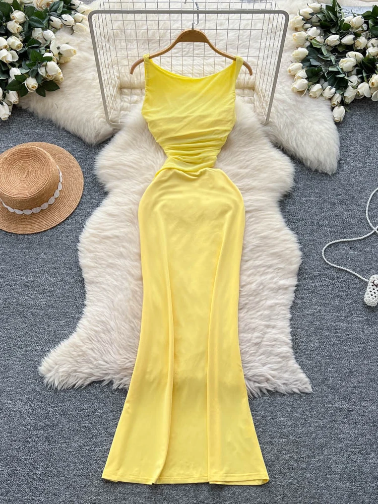 Sexy Me Splice Slim Fit Svel cintura alta A-Line Dr mujer Faion Commute coreano Sle verano Dr Ci Wear