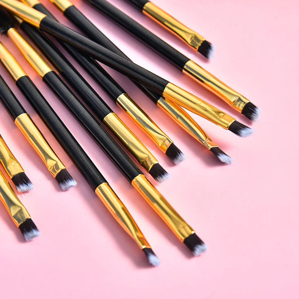 12Pcs Double-Ended Eyebrow Brush Set with Comb & Spiral Eyelash Roller – Premium Synthetic Fiber Makeup Tools