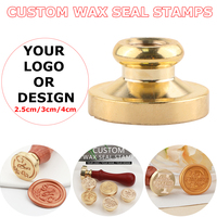 Custom Brass Wax Seal Stamp 2.5cm/3cm/4cm Wax Seal Head Personalized Logo Design Stamps for DIY Wedding Invitation Letter Decor