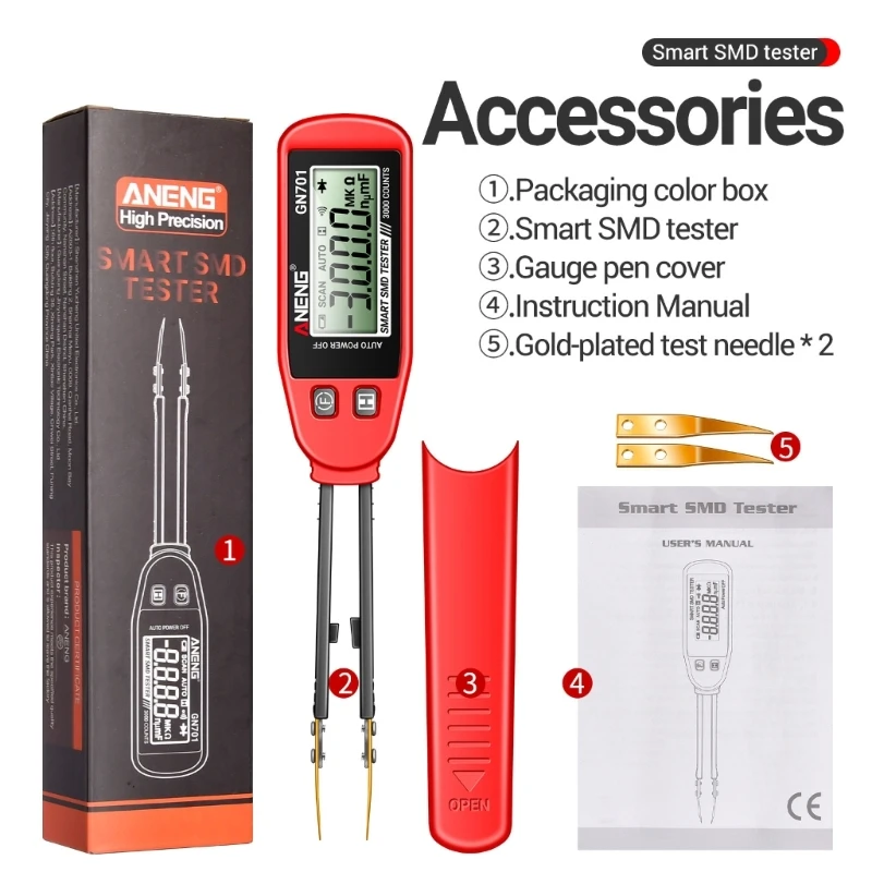 

LCRMeter Tweezer, Digital Multimeter Tester, Electronic Component Analyzers, Drop Shipping