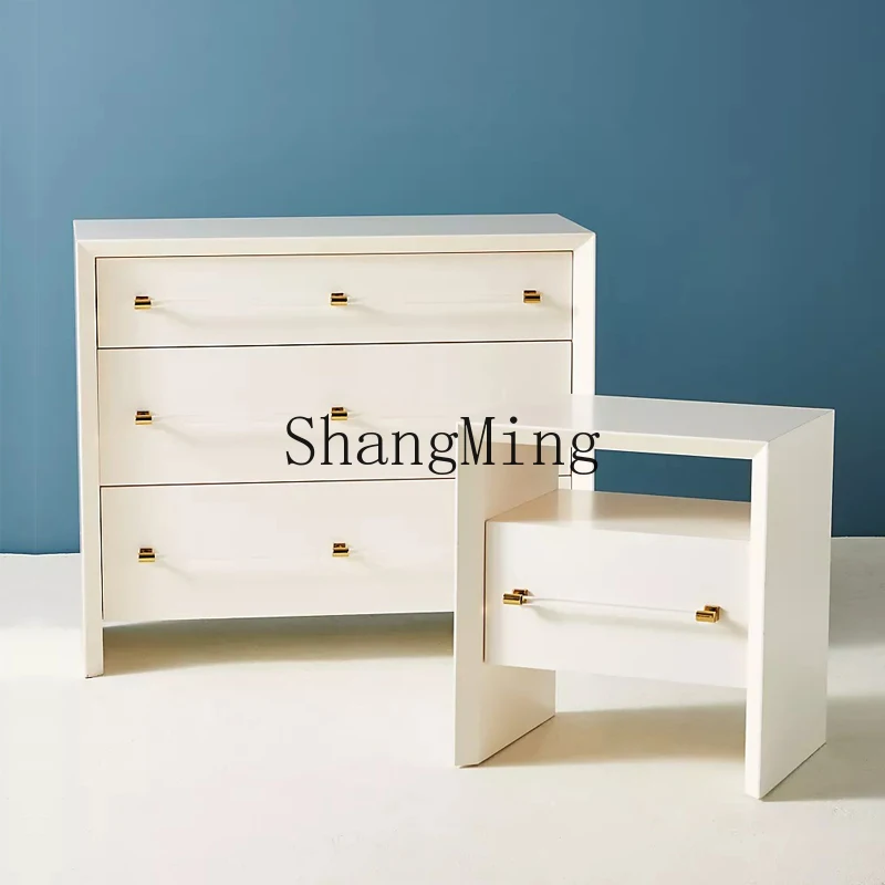 

DHY simple bedroom bedside drawer cabinet storage locker three buckets and six buckets cabinets at the end of the bed