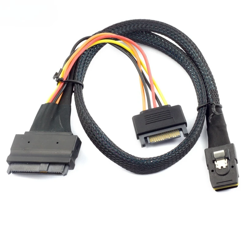 

0.5M 1M-2G Mini-SAS(SFF-8087) To U.2 (SFF-8639) NVMe SSD Cable 0.5M with U.2 SSD Mounting Bracket (PCI-SFF8643)