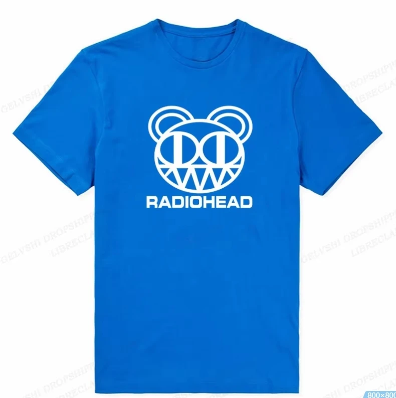 Vintage Radiohead T shirt Men Fashion T-shirt Cotton Tshirt Boy Tees Short Sleeve T-shirt Rock Band Camisetas Men's Clothing