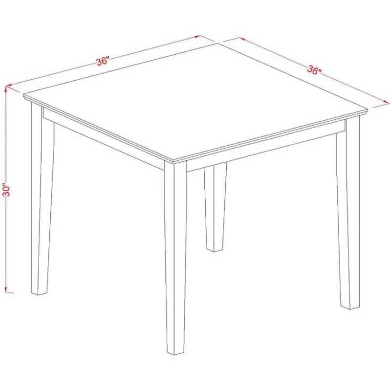 ZHENXIANG OXNO3-MAH-C 3 Piece Room Set Contains a Square Kitchen Table and 2 Linen Fabric Upholstered Dining Chairs