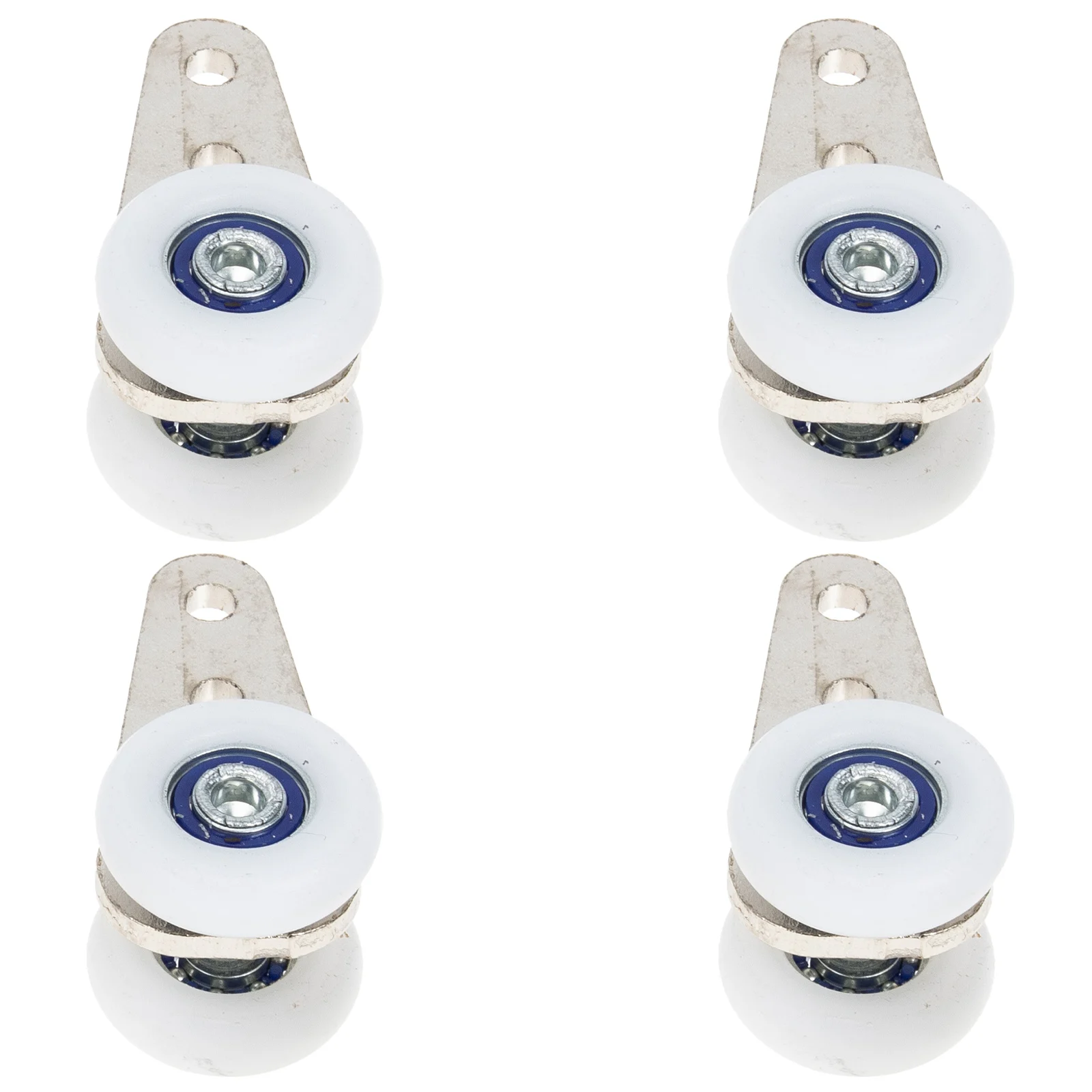 

4 Pcs Wardrobe Door Pulley Sliding Rollers Durable Smooth Curtain Hooks Adjustable Bearings Window Bathrooms Replacement