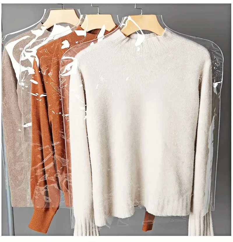 5/10pcs Transparent Clothes Dust Cover Waterproof Garment Bag Jacket Suit Protector MoistureProof Wardrobes Clothes Organizer